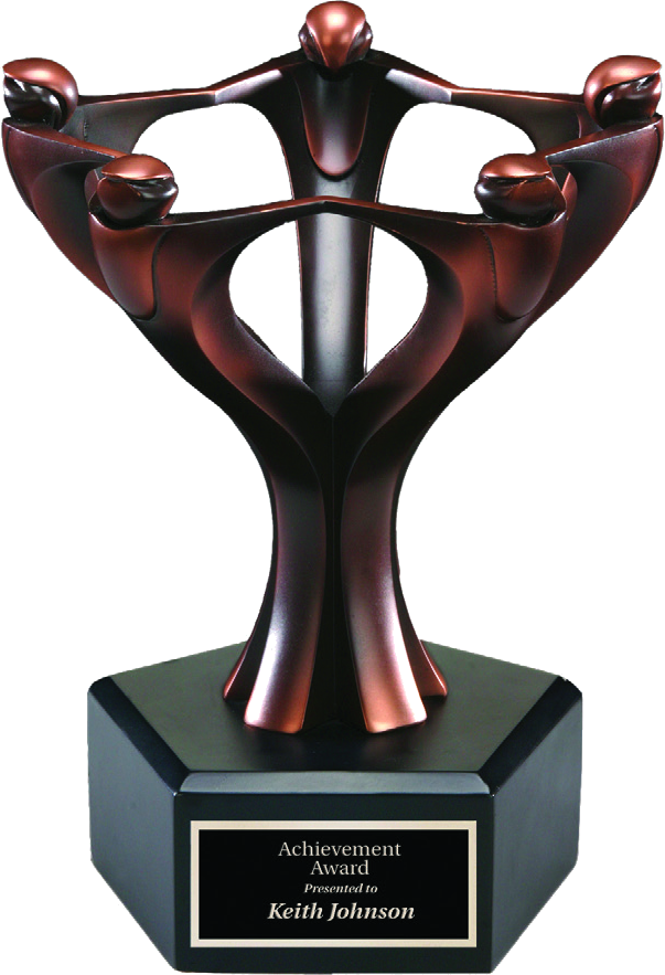 Circle Teamwork Bronze Resin Award personalized recognition award